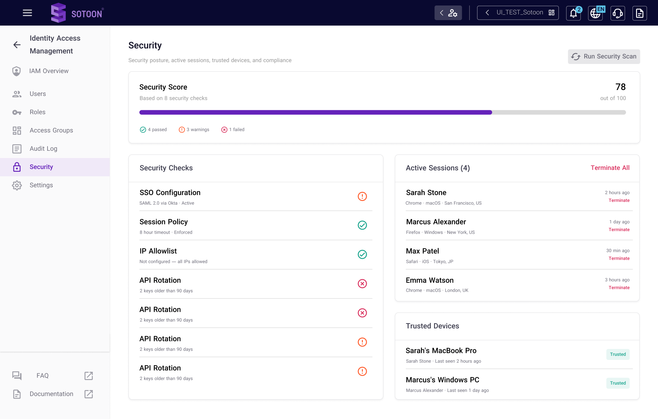 Summary of changes across the Sotoon IAM redesign