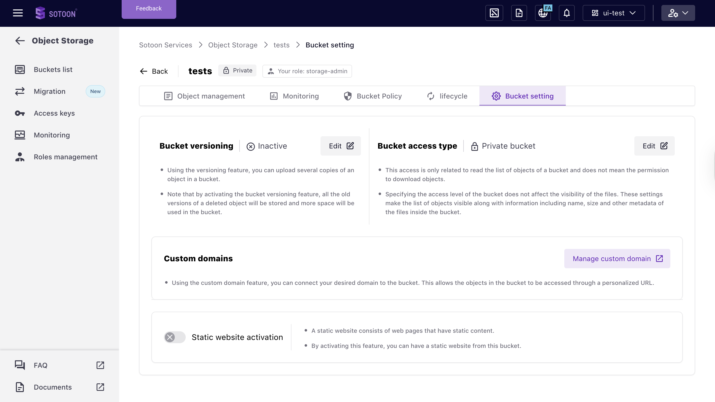 Sotoon Storage redesigned product flows and final interface direction